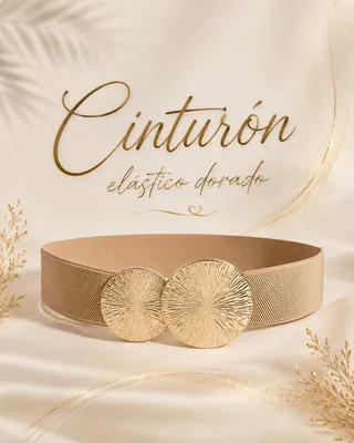 Cinturon de elastico dorado
