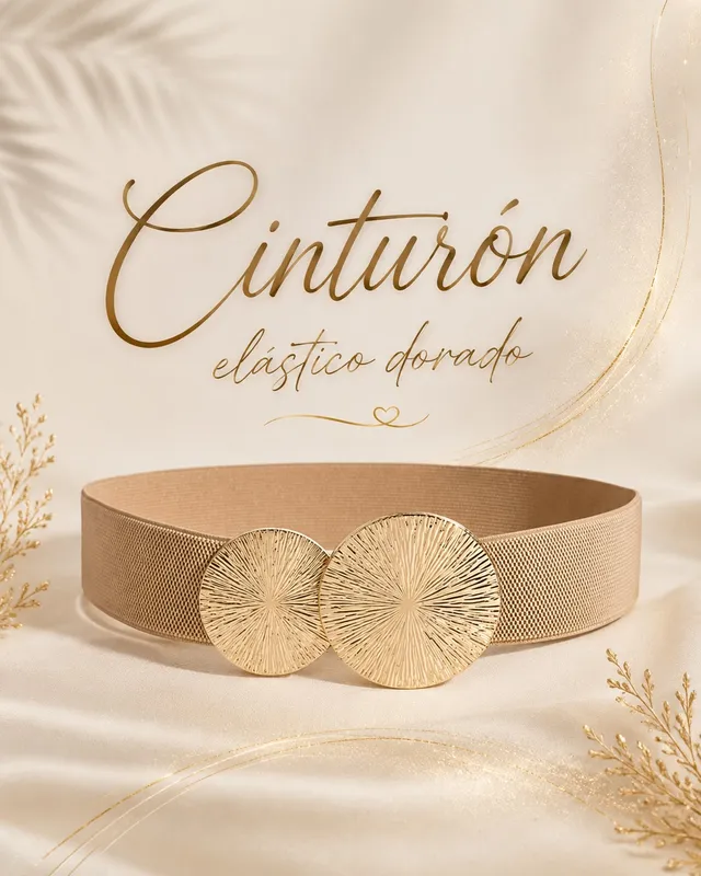 Cinturon de elastico dorado