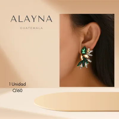 Pendientes verde con dorado