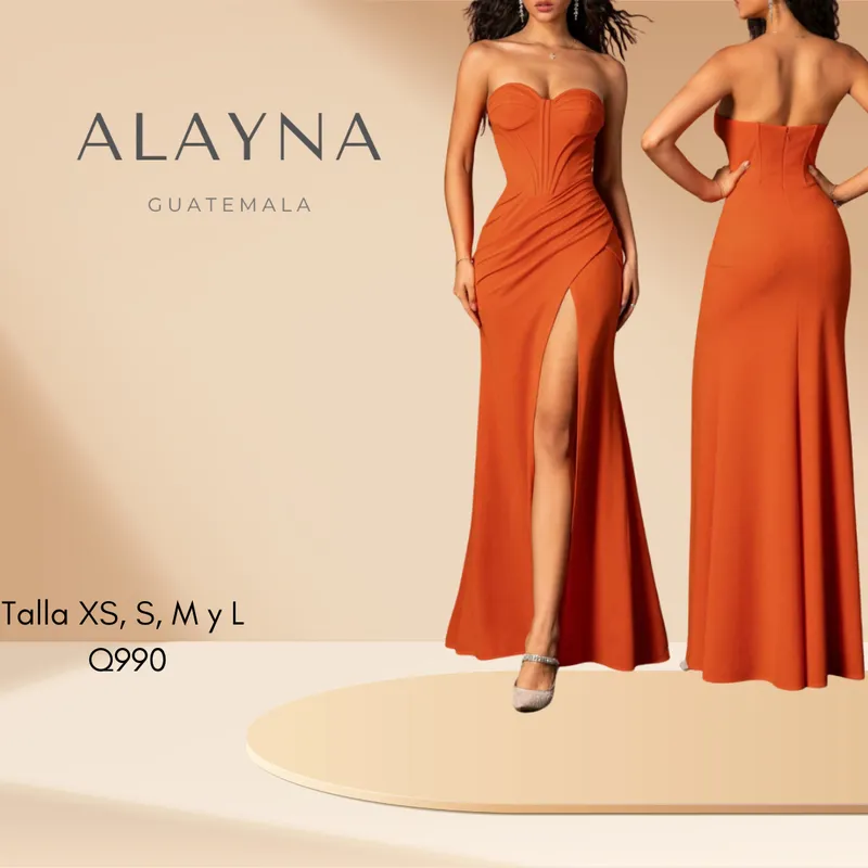 Vestido terracota con corsé estilo sirena
