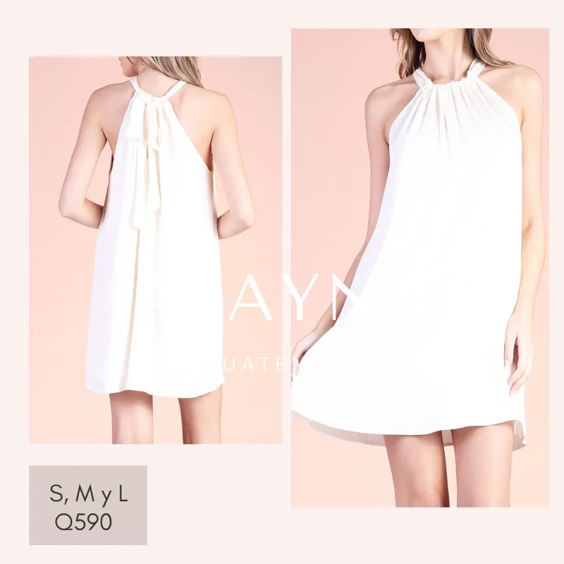 VESTIDO CORTO BLANCO HALTER