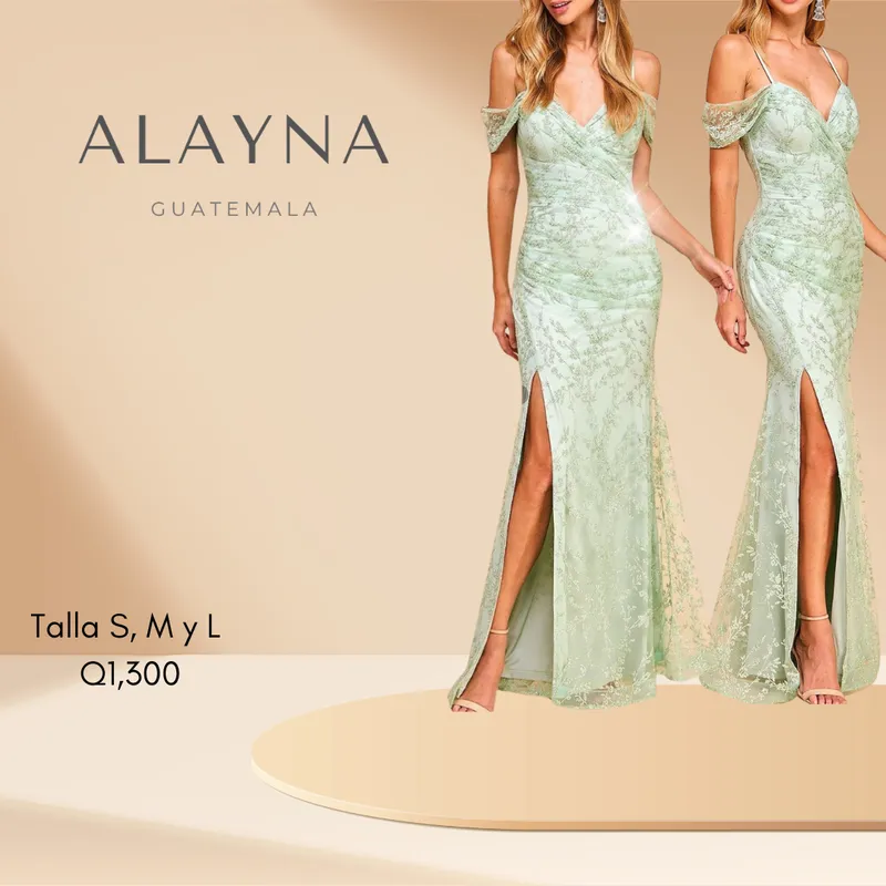 Vestido menta con encaje y tirantes