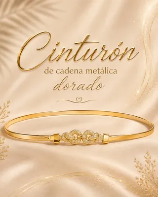 Cinturon de cadena metalica dorado