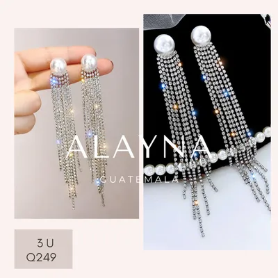 PENDIENTES CON FLECO LARGOS PLATEADOS