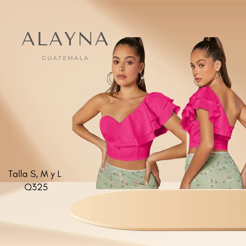 Blusa Fuscia de un hombro