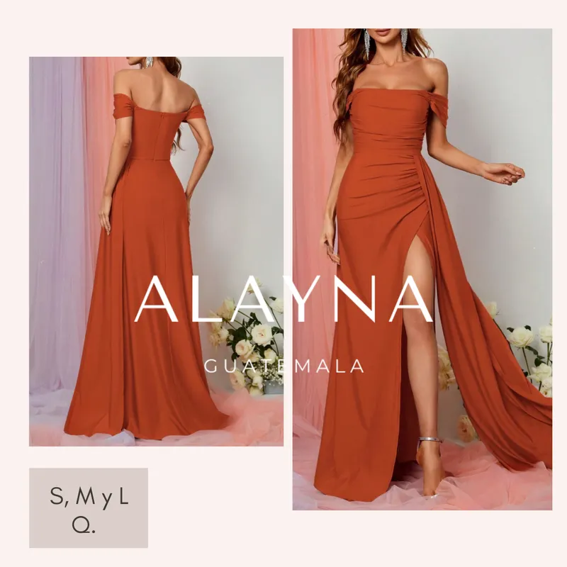 Vestido terracota sobre tela