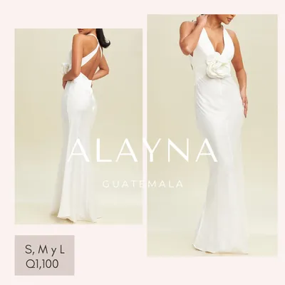 VESTIDO DE GALA BLANCO FLOR GRANDE