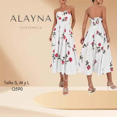 Vestido midi blanco con flores