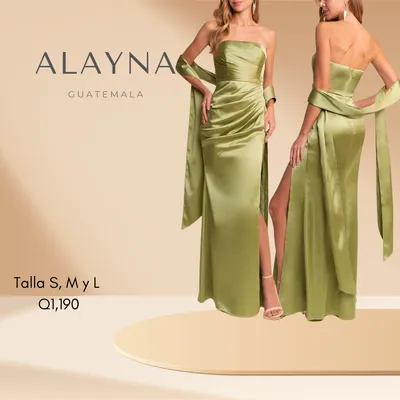 Vestido verde lima de satin