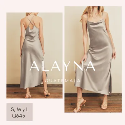 VESTIDO SATIN TIRANTES GRIS