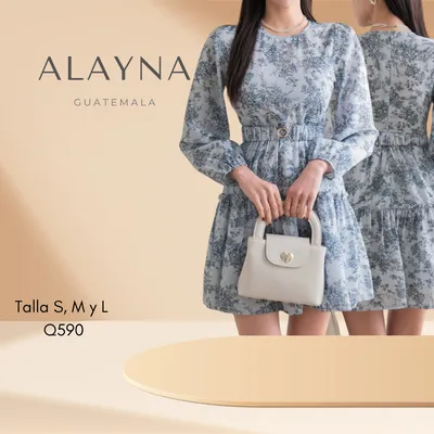 Vestido corto flores azules