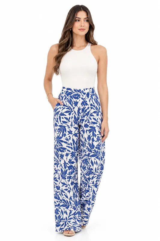 Palazo estampado azul
