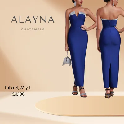 Vestido bandage largo azul